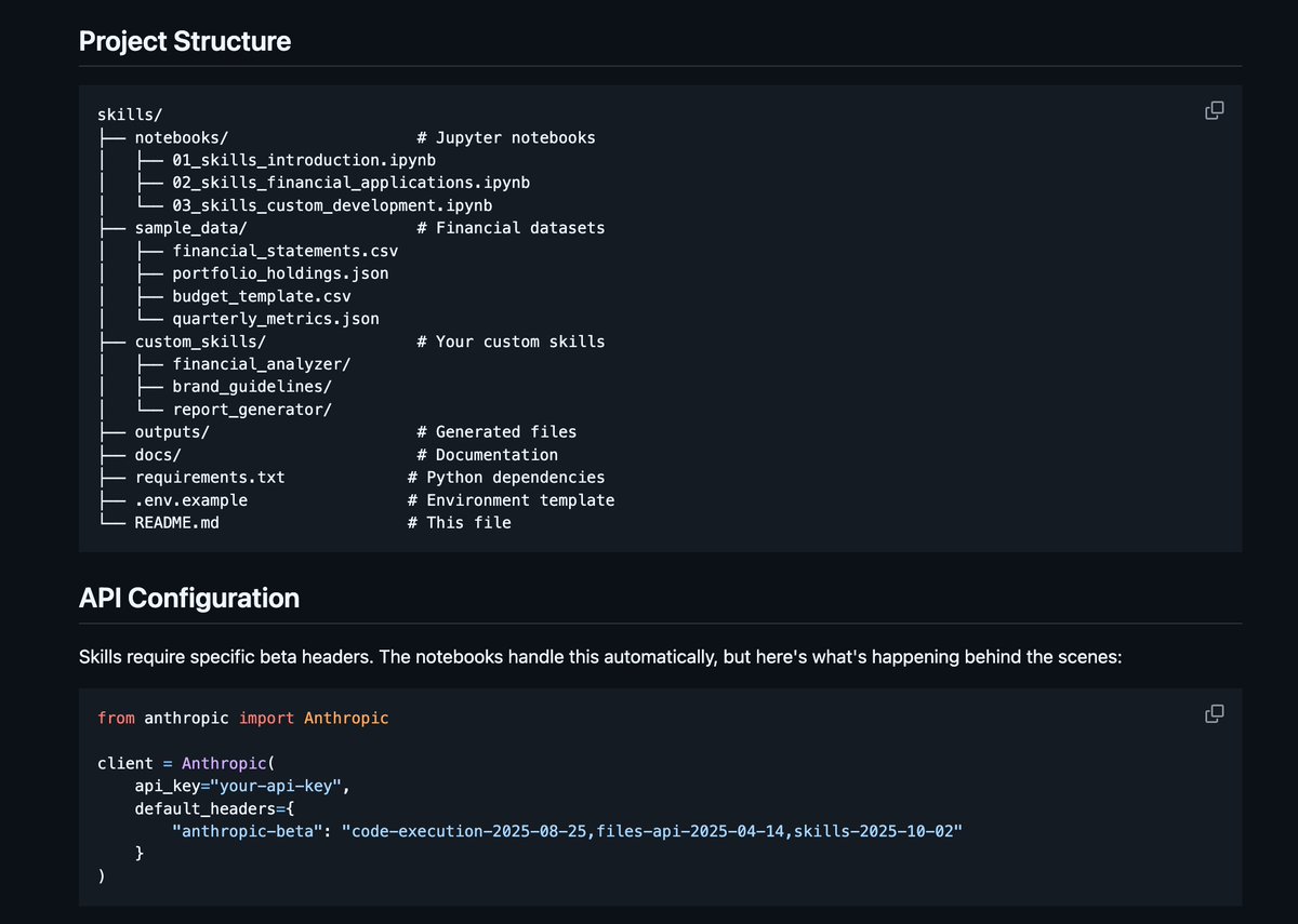 EXM7777's tweet photo. anthropic just dropped the Claude Skills Cookbook, a github to help you engineer context profiles... https://t.co/tLounCSG3o