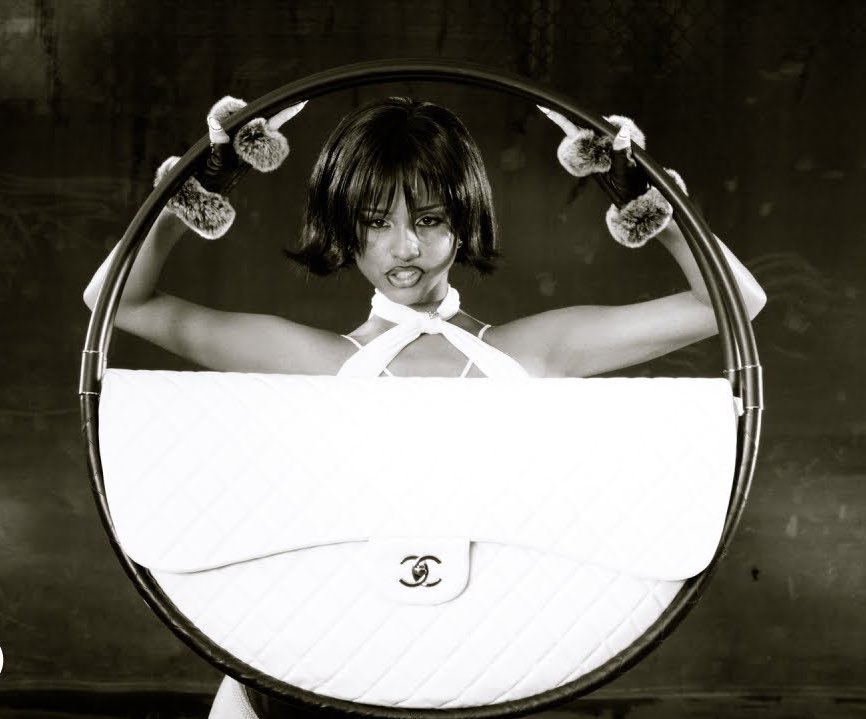 saintdemie's tweet image. tyla with the chanel ss13 hula-hoop bag for her new single titled ‘chanel’ 💿