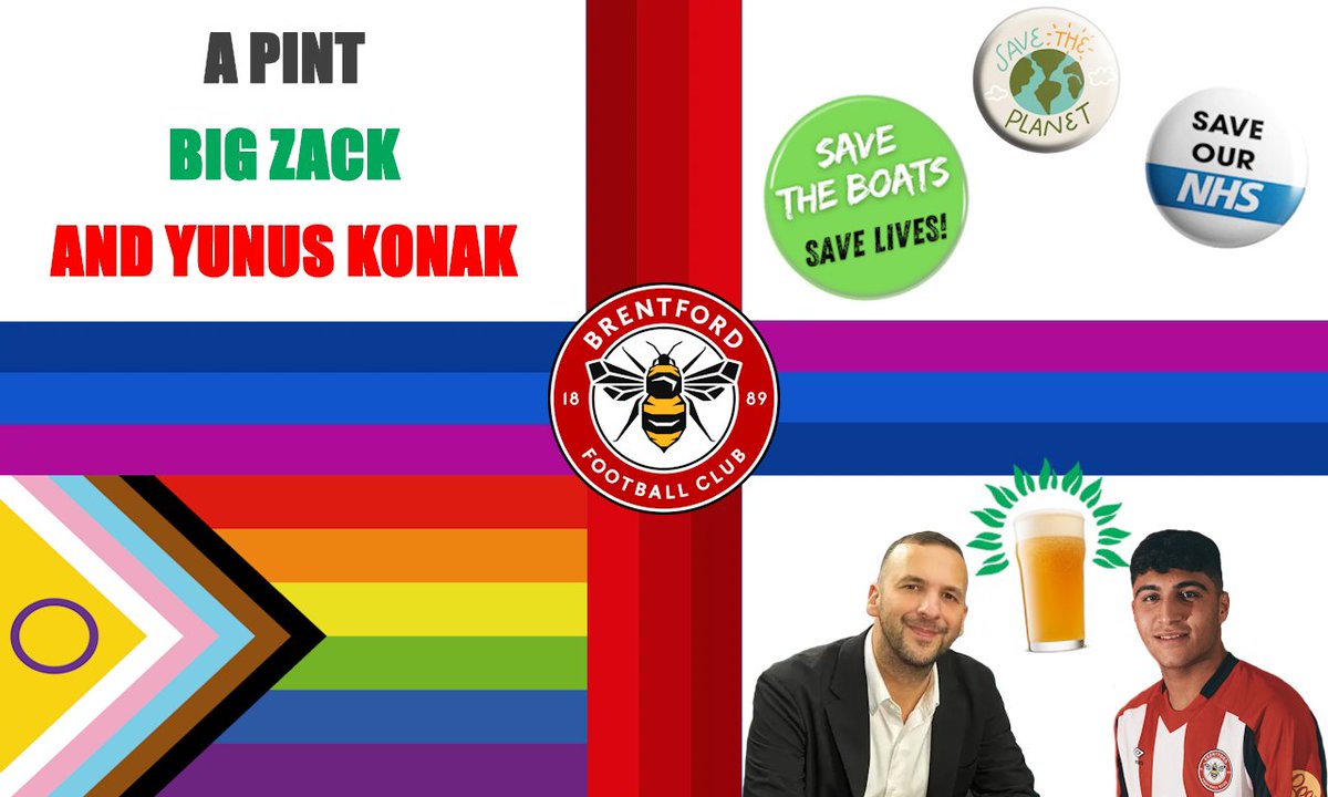iainbfc's tweet photo. #woke flags for the brentford

up the bees vote the greens https://t.co/ZbQt3dATns