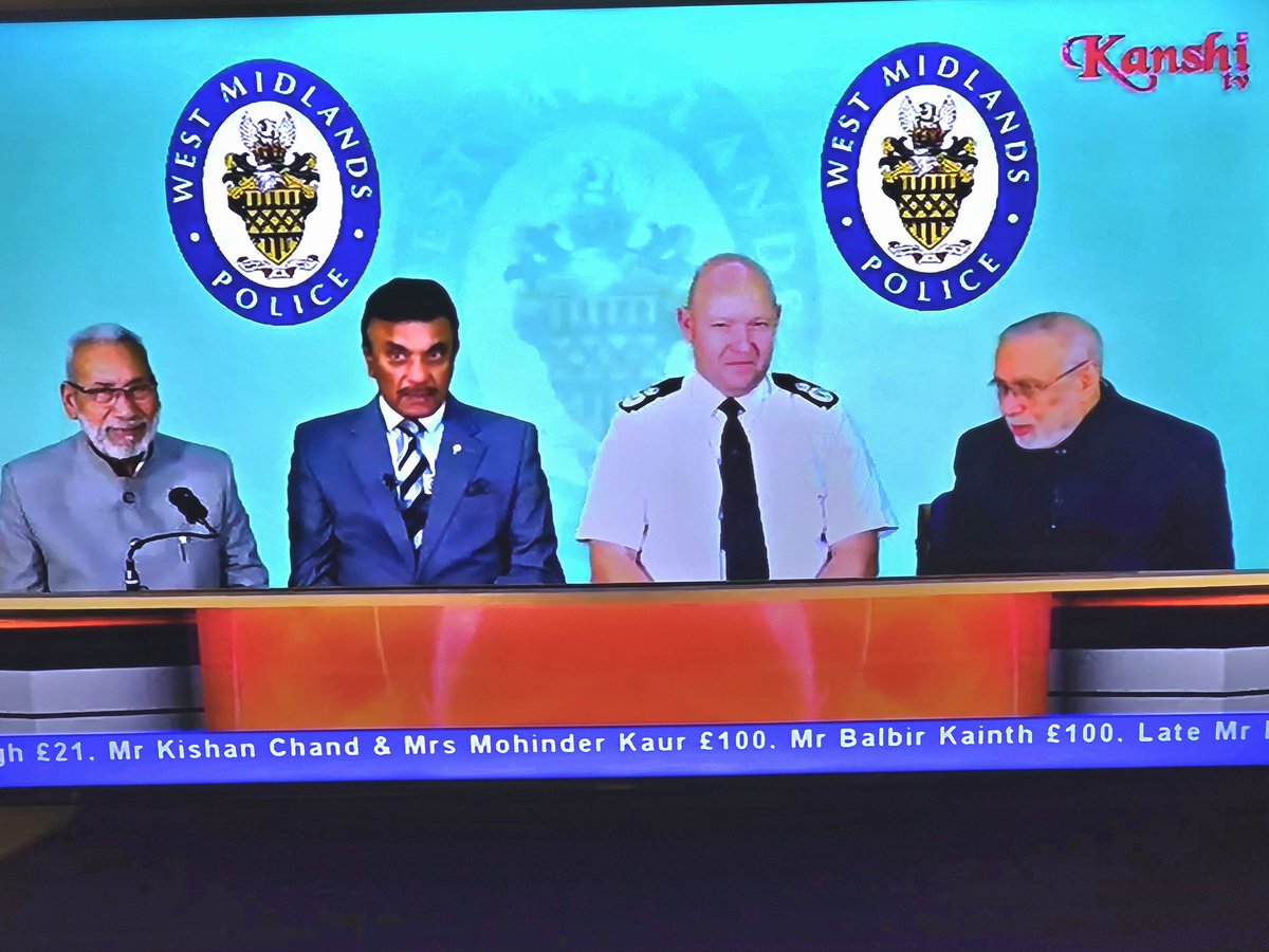 West Midlands Police Connecting with diverse community on Crime and Safety Awareness Programme  on Sky Kanshi TV with multiple topics. A productive programme with Mr Craig Guildford QPM DL Chief Constable West Midlands Police and hosted by Mr Harmohinder Bhatia MBE.