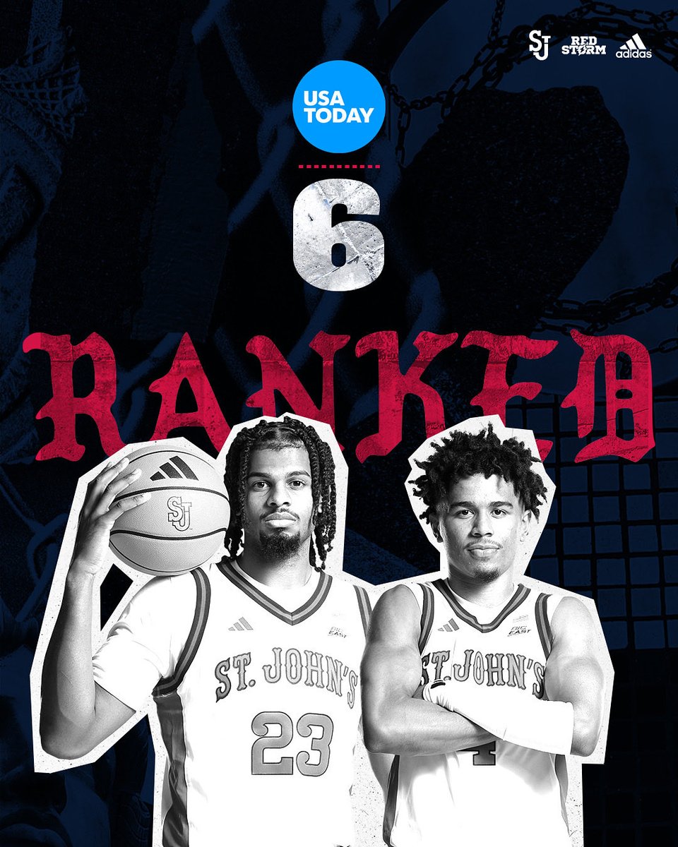 StJohnsBBall's tweet photo. Checking in at No. 6 for the first Coaches Poll of the season 👏🔥

#RedStorm https://t.co/f7yTHOsPI9