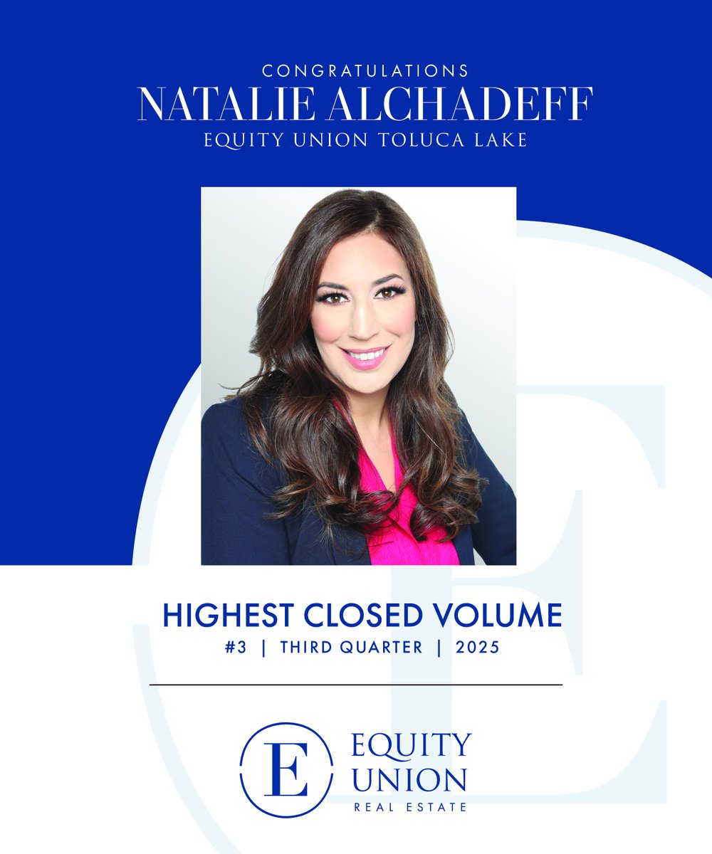 NatalieRE's tweet image. Grateful and honored to receive the 3rd Quarter 2025 Award for Most Units Closed and Highest Closed Volume! 🏆
Every milestone is made possible by the trust of my amazing clients.

 #GratefulHeart #RealEstateGoals #larealestateagent #HBGROUP #equityunionrealestate