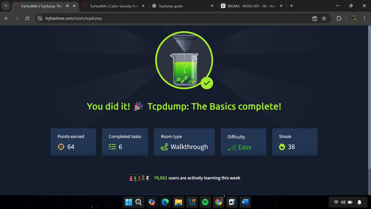 MRM_Cyber's tweet image. Becoming a Security Researcher with @4osp3l as My Mentor — Day 13

- Completed TCPdump and Nmap basics on TryHackMe.

- Practiced packet capture, host discovery, and port scanning.

- Learned how both tools reveal different layers of network activity.