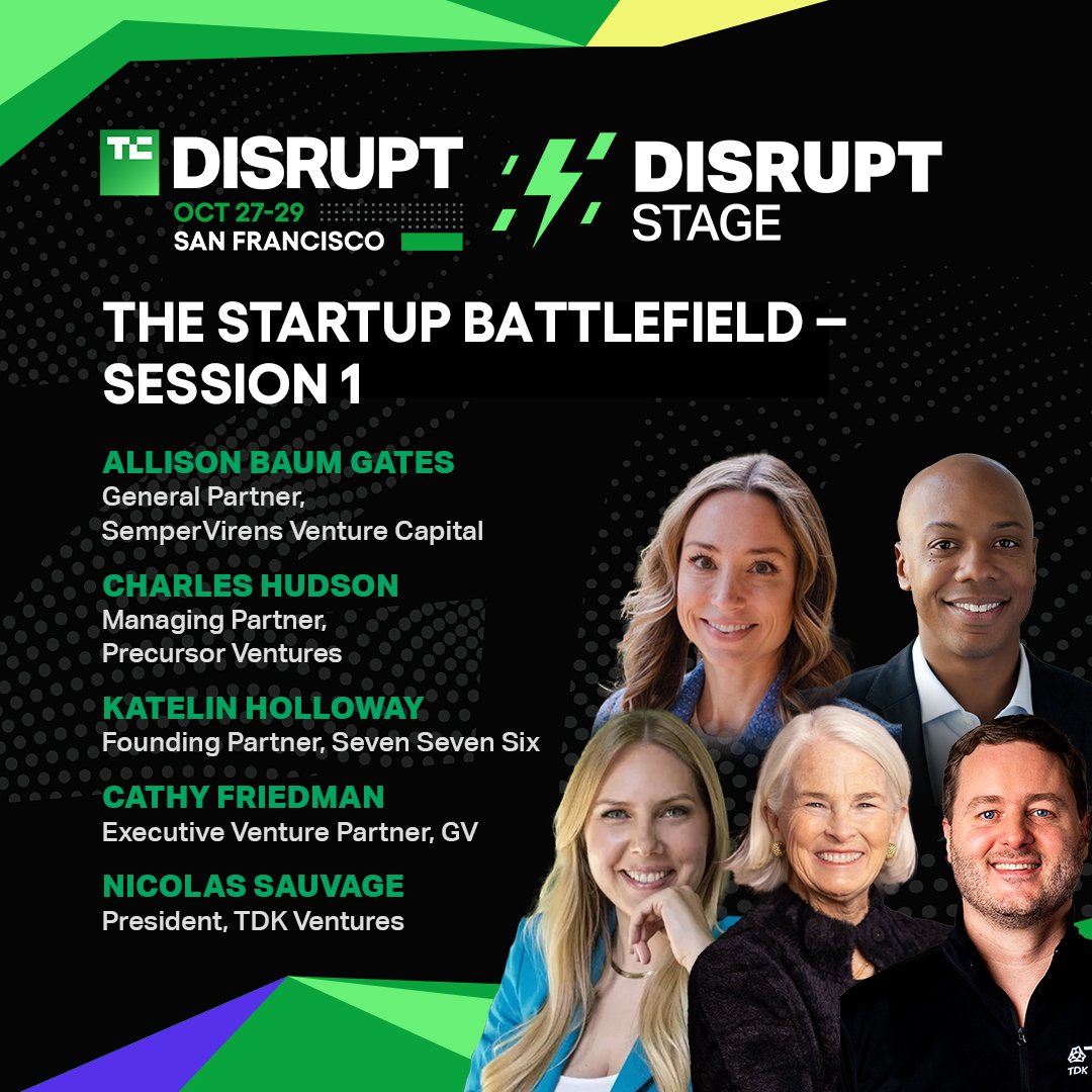 TechCrunch's tweet photo. The Disrupt Stage launches our Disrupt 2025 conference next Monday with unfiltered conversations about autonomous vehicles, venture capital's future, and tech's trajectory.

X, the Moonshot Factory leader Astro Teller reveals what's next for Alphabet. Waymo co-CEO @TechTekedra discusses the reality of self-driving technology. Sequoia's @roelofbotha reveals where smart money is heading. And you get to watch the first pitches of the Startup Battlefield 200.

Bring a friend and save 60% on their ticket | Oct. 27 | San Francisco | https://t.co/MDbYGQEf12