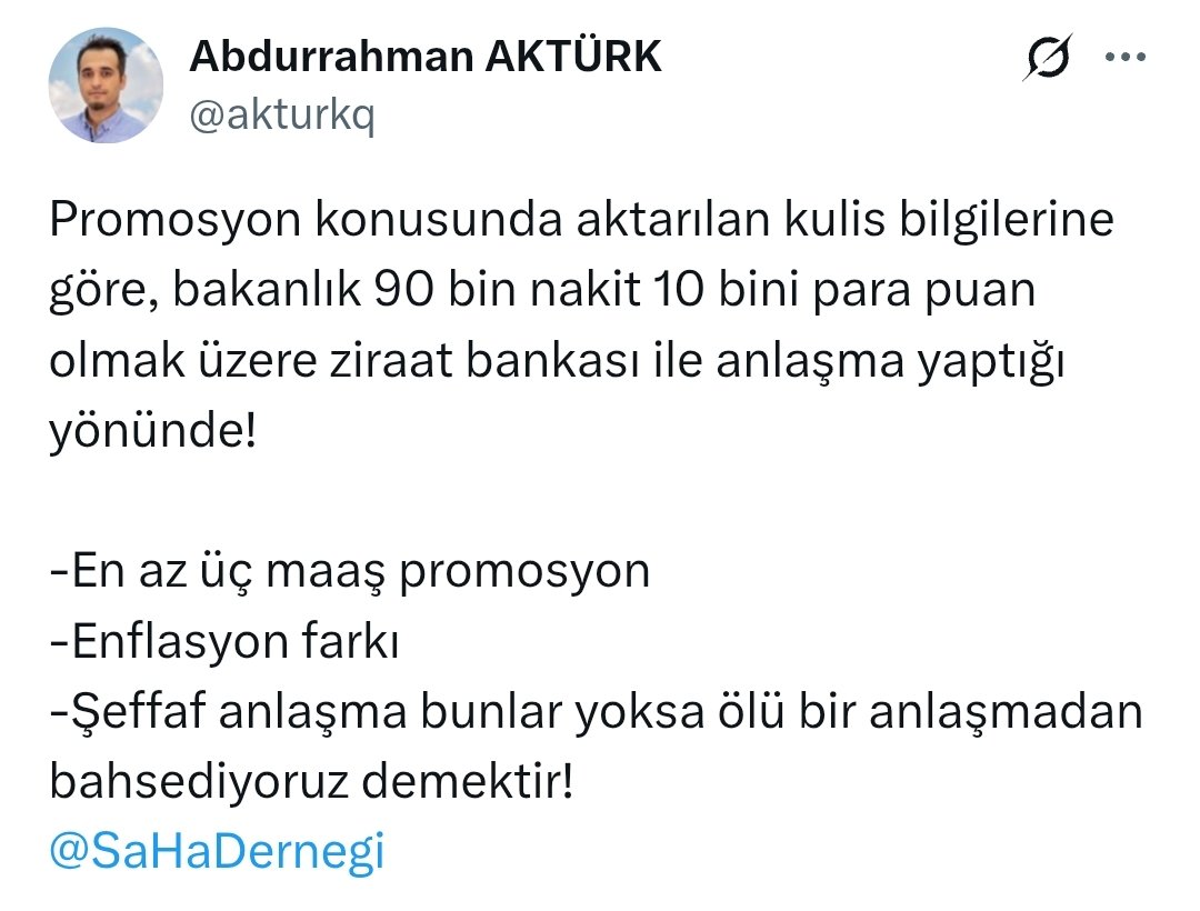 SaHaDernegi's tweet image. Sağlık emekçileri olarak,
Kapalı kapılar arkasında yapılacak banka promosyon anlaşmasını kabul etmiyoruz!
Bahsi geçen 90.000 nakit +10.000 para puan yetersizdir.
@saglikbakanligi sesimizi duymak zorundadır.
#SaglıktaAdilPromosyon