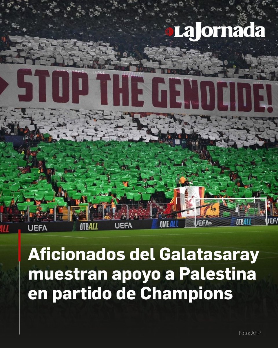 En el estadio Rams Park, los fanáticos armaron un mosaico con los colores de la bandera de Palestina cuando los jugadores entraban al campo con la leyenda de “Alto al Genocidio” en señal de protesta debido a los constantes ataques israelís a la franja de Gaza.

Incluso el propio