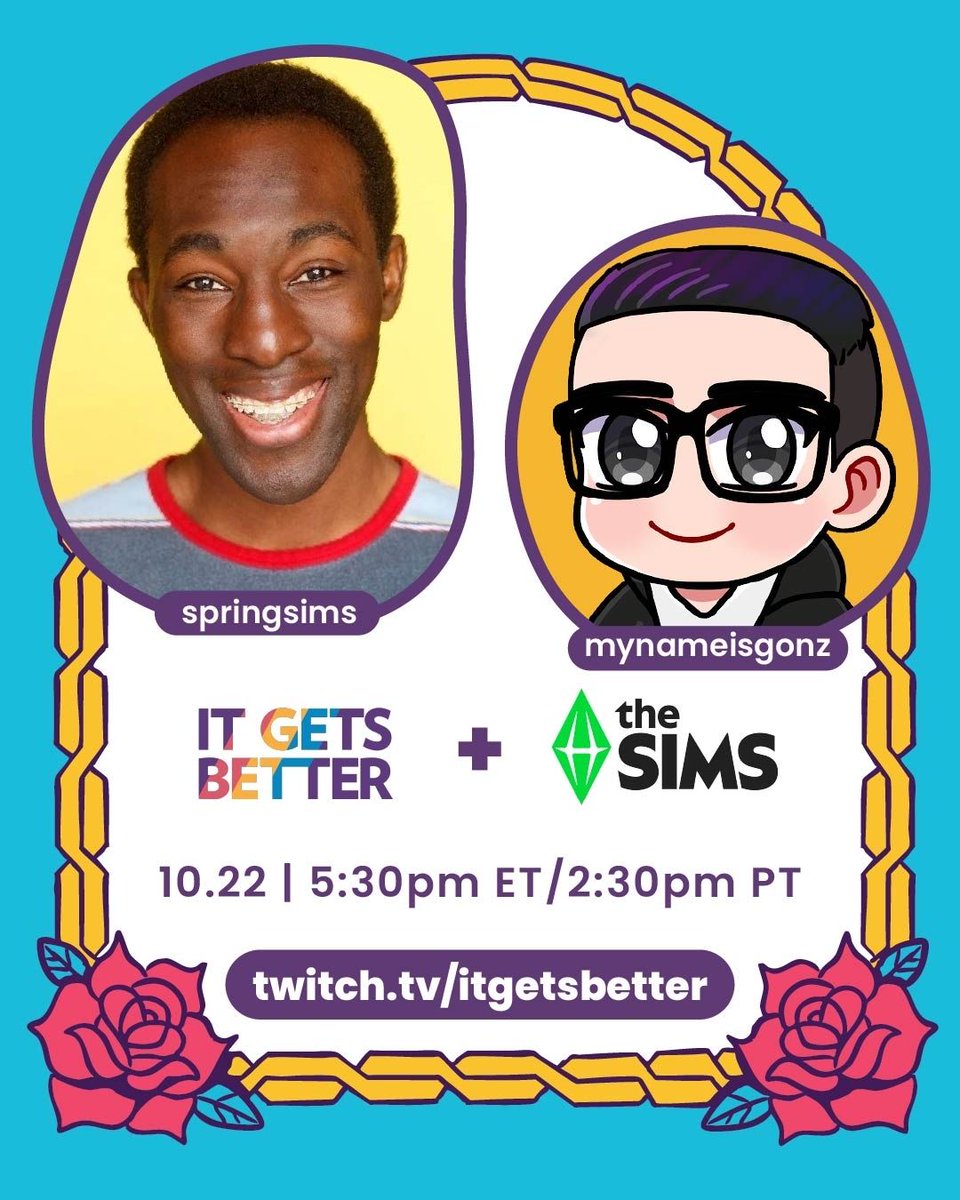 🌹🌈 ¡It Gets Better celebra sus 15 años (su quinceañera 👑) con un stream en colaboración con The Sims! Ya estamos en vivo y puedes verles en su canal o en el nuestro. 

🔗 twitch.tv/itgetsbettermx