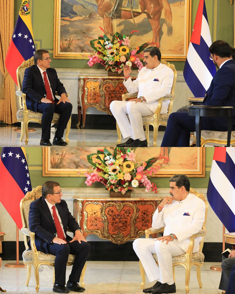 Marite39406751's tweet image. Presidente Nicolás Maduro recibio al Embajador de Cuba 🇨🇺 Jorge Luis Mayo Fernández.
Unidos construiremos un mundo nuevo fortaleciendo la Diplomacia Bolivariana de Paz
@NicolasMaduro
@dcabellor
@yvangil
@4F_Mamba