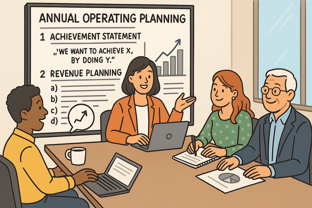 drewfallon12's tweet image. How I think about annual operating planning (AOP) for brands

1) Start with the founder/board&apos;s goals top down objectives.

Usually this is top and bottom line objectives, driven by some thematic focus for the year. Best summarized as an &apos;Achievement Statement.&quot;

&quot;We want to…