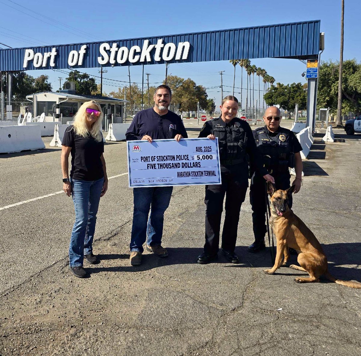 Thanks to the generous $5,000 grant from the Marathon Petroleum First Responders Grant Program, the Port of Stockton PD was able to acquire and train our newest EOD K9 — “Jade,” a two-year-old Belgian Malinois.
#MPCGives