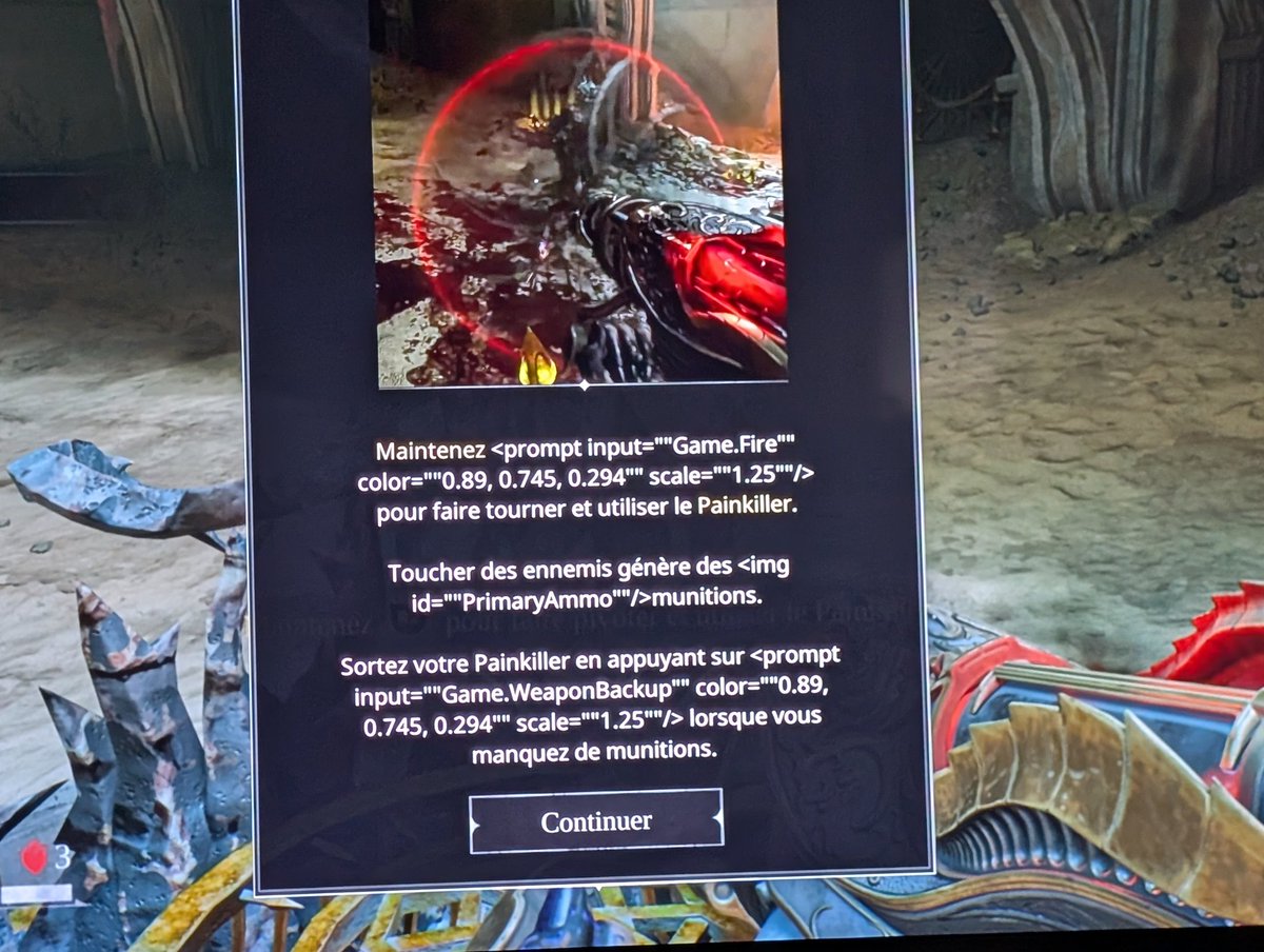 Je suis en train de jouer à Ninja Gaiden 4 et Painkiller. Ce sont deux jeux hyper violents (ça fait partie de leur essence), mais dans le cas de Painkiller, je pense qu'il y a un léger manque de finition. Je vous laisse juger par l'image ci-dessous... ;-)