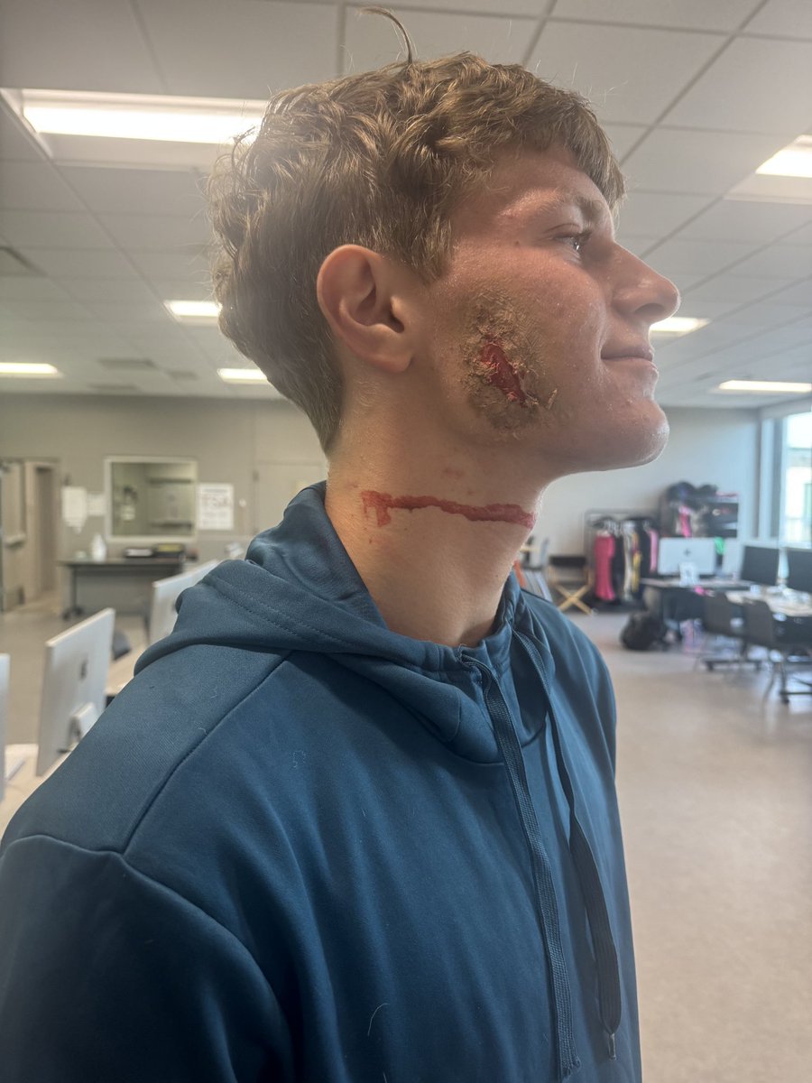 CTEReeseCenter's tweet image. Films coming soon...Just in time for Halloween-Cosmetology students created special effects makeup for AV Production I students' short films. #collaboration #horrormakeup #Cosmetology @FBISD_CTE @SquiresAtReese @Mrjceducates