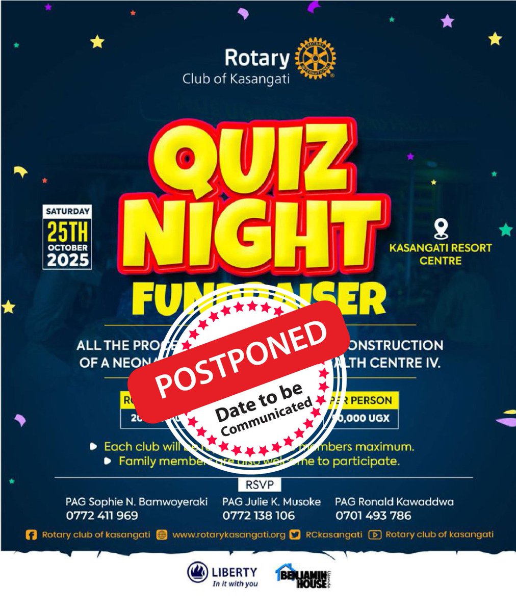 Please stay tuned for an update 
#RotaryEyamba
#TearGasRepublic
#RCKasangati