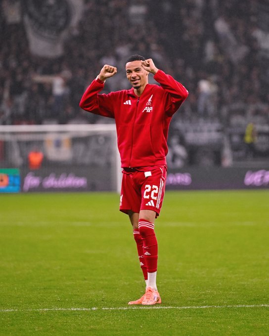 Photography of Hugo Ekitike at full-time.
