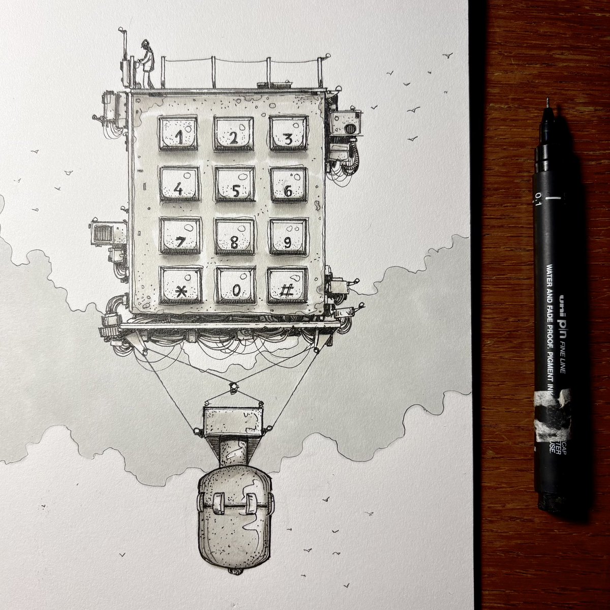 “Button”, 21th #inktober