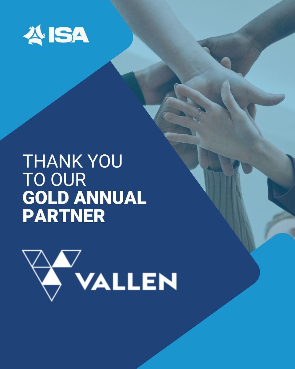 ISAssoc's tweet image. Gold partners create golden opportunities. 🌟

ISA proudly recognizes Vallen USA as a Gold Annual Partner, supporting leadership development, peer learning &amp;amp; connections that drive real progress.

Thank you, Vallen!

#ISACommunity #ISApartners