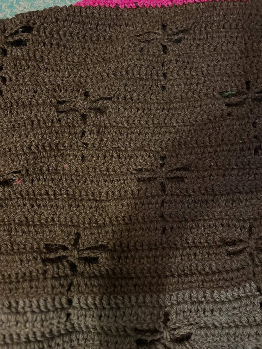 cinamingrl48's tweet photo. Finished crocheting this Dragonfly motif sweater today. I think my cat likes it, it’s wool yarn. https://t.co/A6Yb9Qe0yt