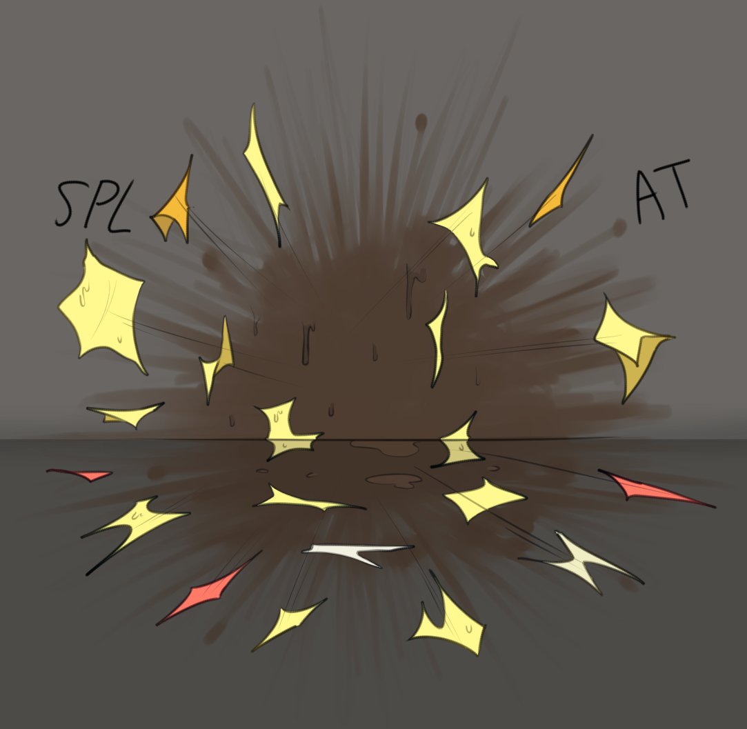 Was commissioned to colour that bursting isabelle pic from awhile ago so thought id post &gt;:]c
(should clarify its a food splat...)