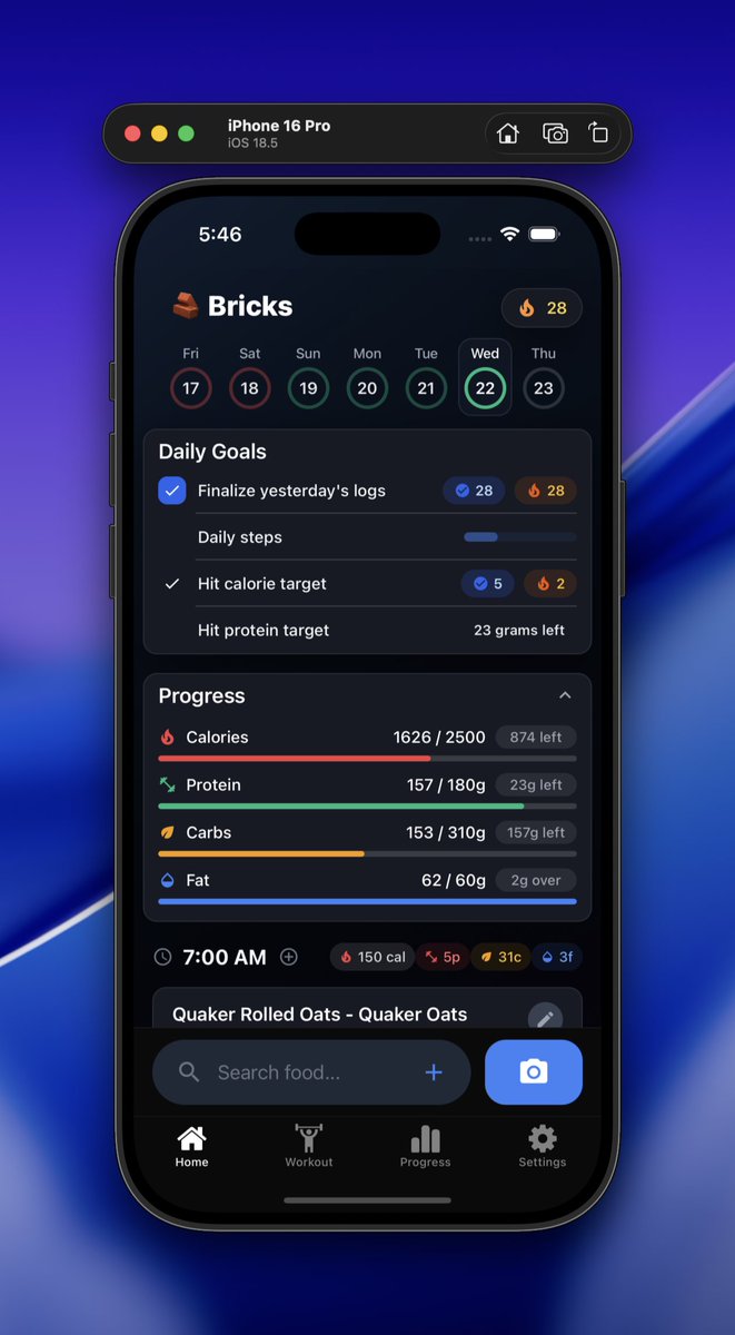 Just launched my first app on the iOS app store! Food + workout tracking in one app!

Tbh feeling a bit lost when it comes to marketing. Anyone have any ideas or suggestions
