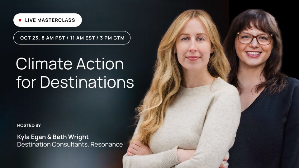 🌎 The climate isn’t changing. It already has. Join us TOMORROW at 11 a.m. ET to prepare your destination with actionable next step. ttps://us06web.zoom.us/webinar/register/1717593503877/WN_-85fuAG0S4mlchz6YlU_cw
---
#climateaction #sustainability #tourism #destinationmarketing