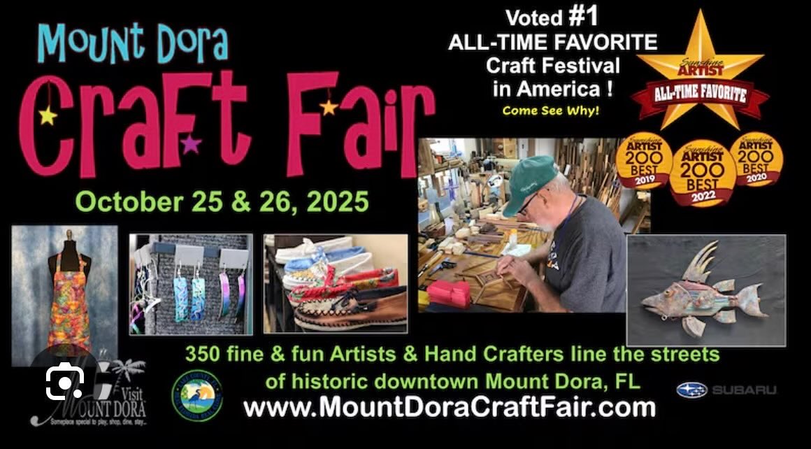 DriveEPASS's tweet photo. The 41st Annual Mount Dora Craft Fair is this weekend! 🎨 🛍️

Stroll through historic downtown, shop 350+ artists &amp; crafters, &amp; enjoy one of America’s top-ranked festivals.

Stop by the E-PASS tent to learn how to save on tolls while exploring Florida! 🚗💨 

#GetEPASS #EPASS30 https://t.co/RhH1MY4iGX