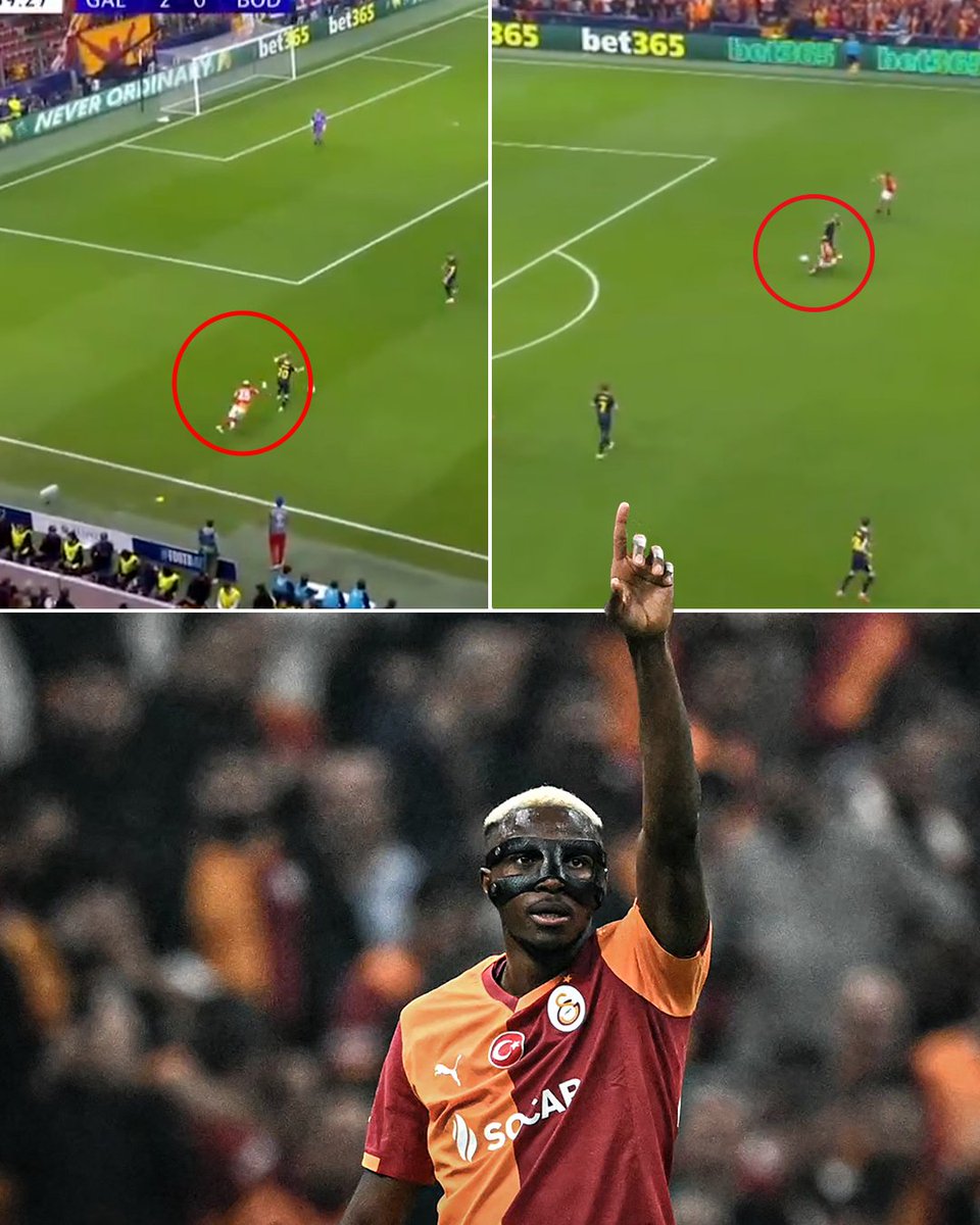 Victor Osimhen, who was on a hat trick, pressed FOUR players, won the ball back with a slide tackle and his teammate Yunus Akgün finished the play off with a goal.

Osimhen’s work rate doesn’t go unnoticed ⚡💪
