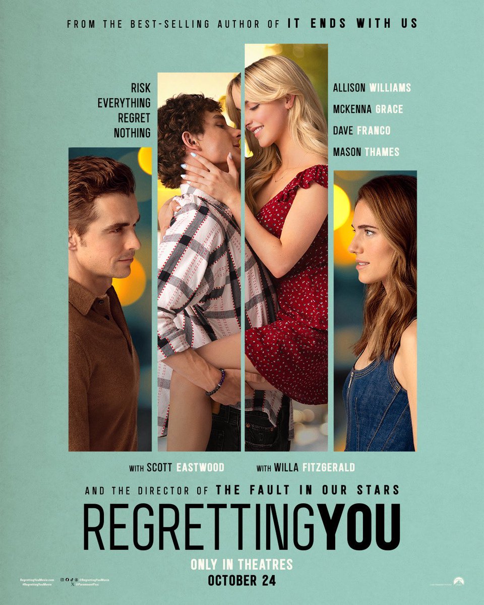 FilmUpdates's tweet image. ‘REGRETTING YOU’ debuts with 15% on Rotten Tomatoes.