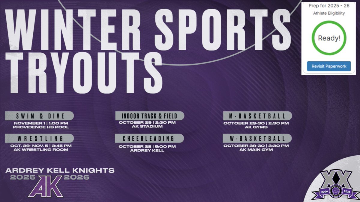 ONE Week until the official start of Winter Sports... Are you Ready?!