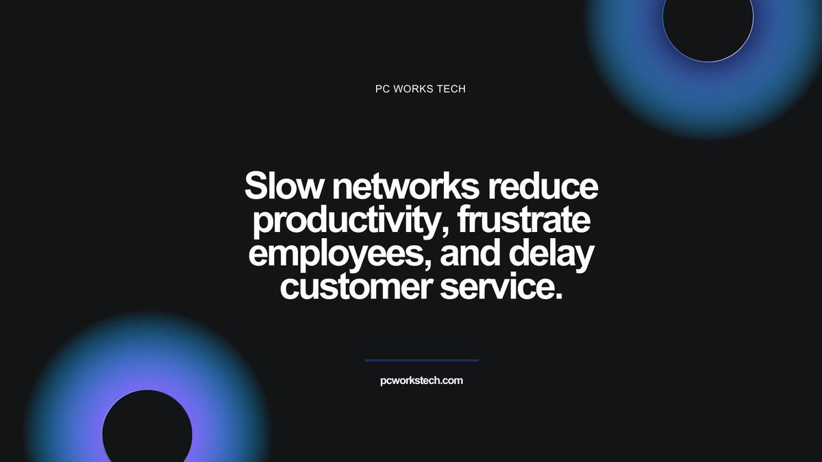 PC_Works_Tech's tweet image. A sluggish network can cost employees a week of productivity per year. Identify bottlenecks, update infrastructure, and improve performance to protect your business operations.

 Explore solutions: pcworkstech.com/?page_id=1595 
 
#ITSolutions #NetworkOptimization #PCWorksTech