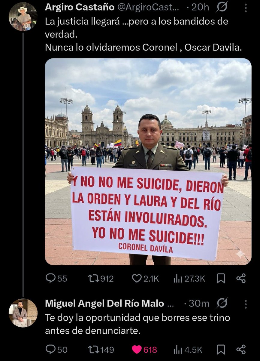 Yo si guardé el tuit del señor Argiro para que su infamia nunca sea olvidada.