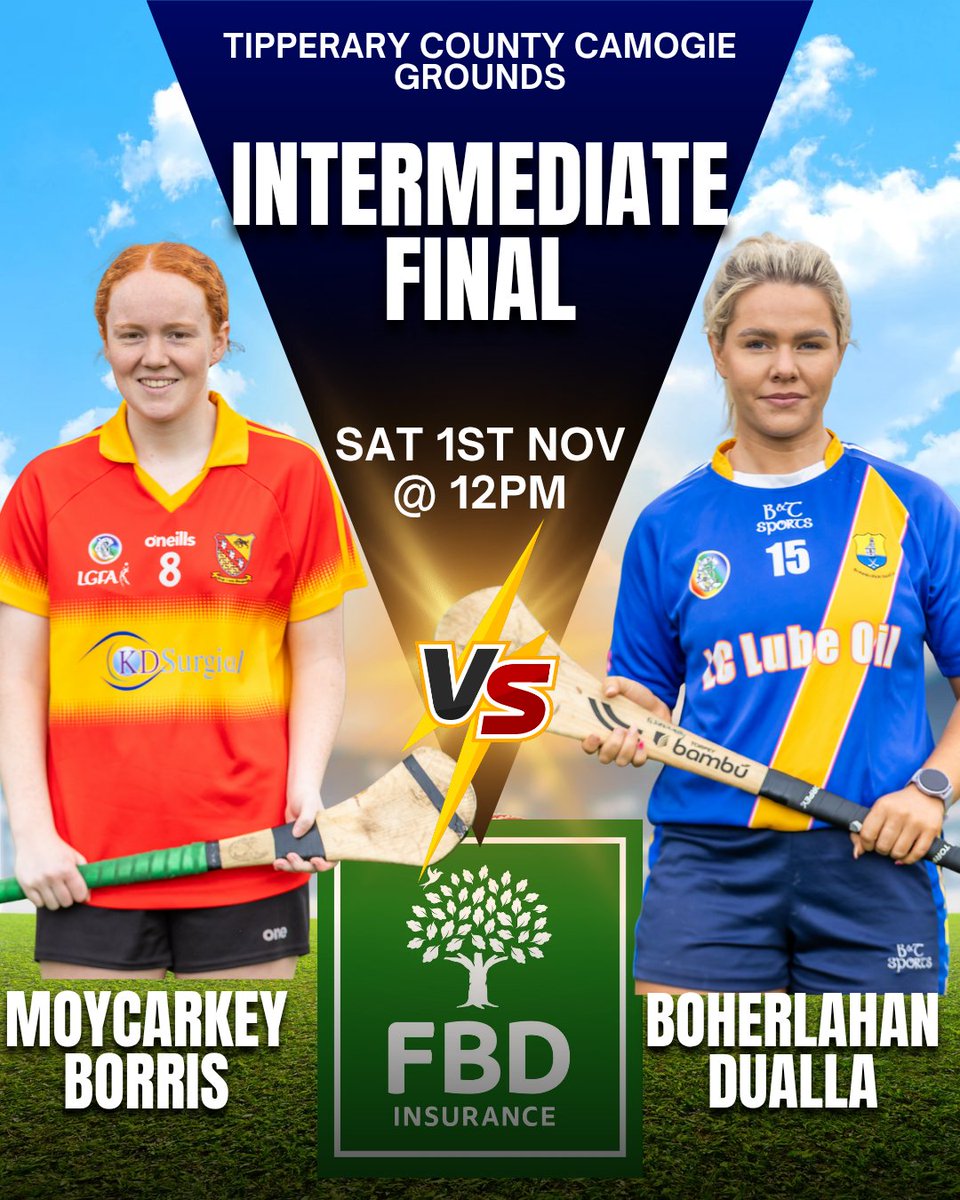 camogietipp's tweet photo. ๐It all comes down to this! ๐ฅ
The FBD Insurance Intermediate Final โ Moycarkey Borris ๐ Boherlahan Dualla
๐ Saturday, November 1st
๐ 12PM | ๐Tipperary County Camogie Grounds
Whoโs taking home the title? ๐ช #FBDInsurance #TipperaryCamogie #CountyFinal https://t.co/eAN3jZwIYy