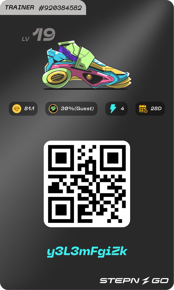 Jobchangetaxi's tweet image. STEPNGO 

y3L3mFgiZk

STEPN GO ゲスト 募集
👟 トレーナー　Lv 19
⚡ 4エナジー / 4週間 
💰 ホスト70% / ゲスト30% 
✅ Like &amp;amp; RT
✅ Follow  @Jobchangetaxi
できればstepnユーザー
毎日歩いてくれる方を募集します。

#STEPN 
#STEPNGO