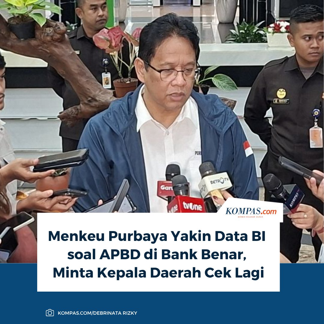 kompascom's tweet image. "Itu data dari BI, itu data dicek oleh BI, harusnya betul seperti itu. Mereka (kepala daerah yang membantah) harus cek lagi seperti apa dana di perbankan-nya mereka," ujar Purbaya.

👉🏻Baca selengkapnya money.kompas.com/read/2025/10/2…

~AM #BI #APBD #Purbaya