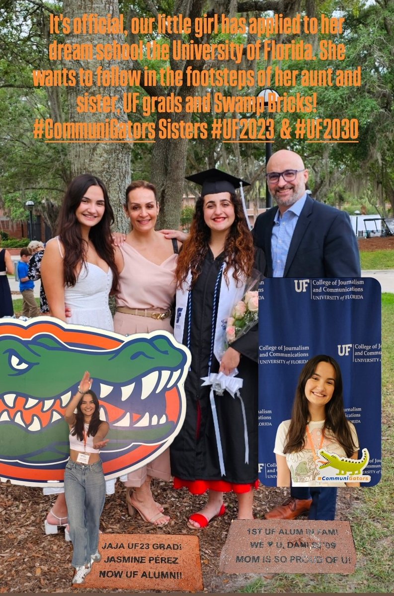 TheAngeloPerez's tweet image. It's official, our little girl has applied to her dream school the University of Florida. She wants to follow in the footsteps of her aunt and sister, UF grads and Swamp Bricks!
#CommuniGators Sisters #UF2023  &amp;amp; #UF2030