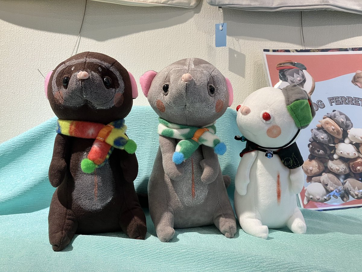デザフェス前にぬいちゃんたちのお迎え待ちの子たちのおさらいʕ•ᴥ•ʔ
現在はこの子たちがいます😊
デザフェスとフェレットマルシェ前に少し作れたらいいなと思ってます😌
ゆっくり来場したいけど確実にゲットしたい子いるよ！って方いましたらお取り置きも可能なのでお声かけください☺️
