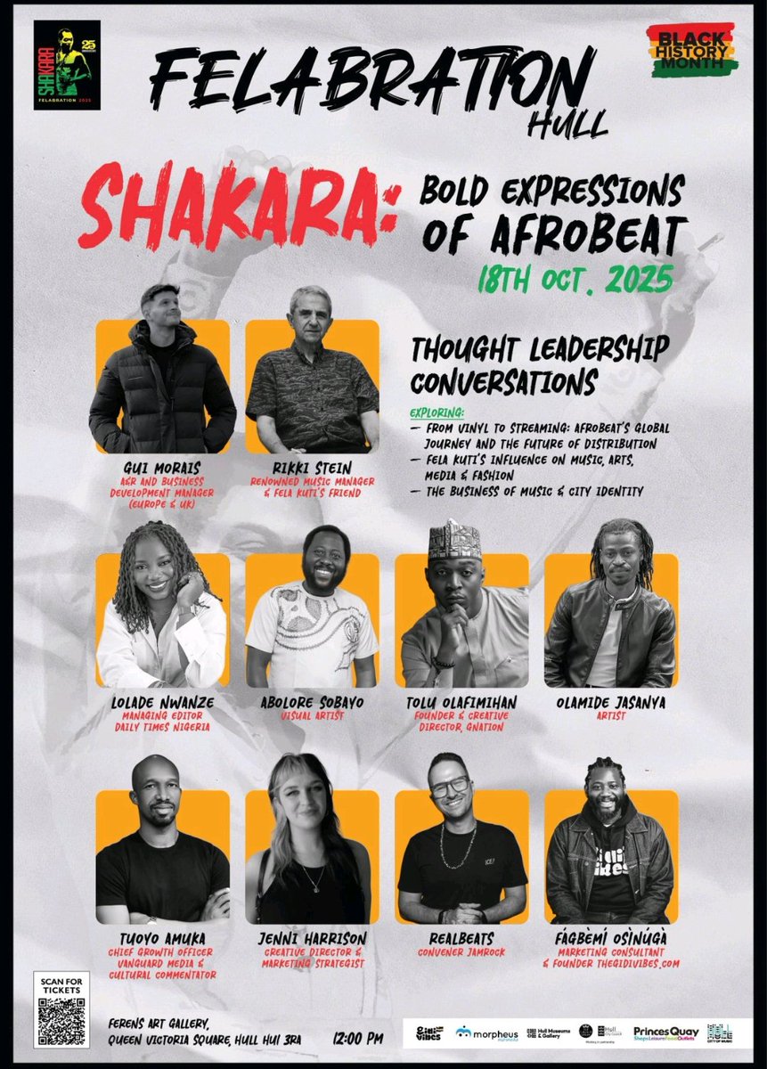 It was a pleasure to speak about Fela Kuti’s influence on music, arts, media, and fashion in Hull as part of this year’s Felabration and Black History Month celebrations.During the session, we explored Fela’s global impact, from his revolutionary sound and fearless activism.#fela