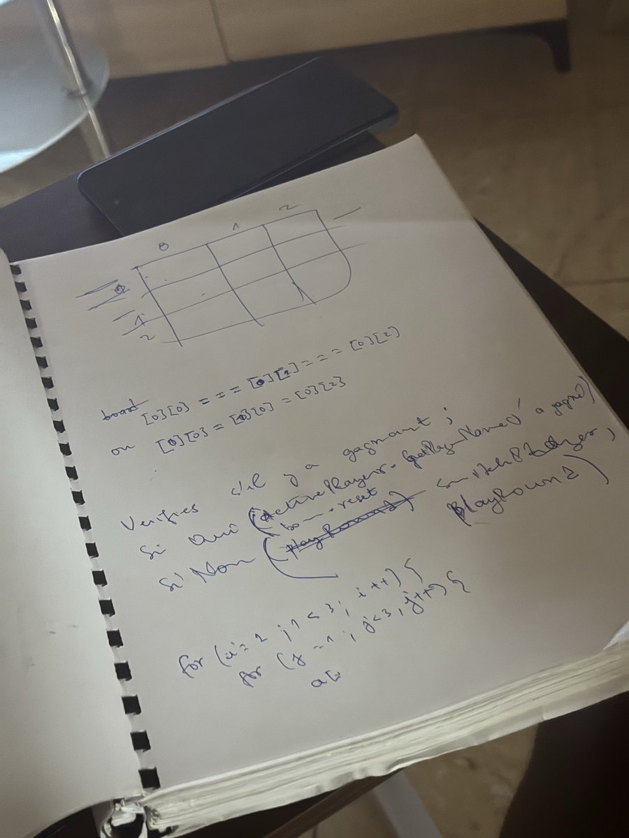 adio_ks's tweet image. Tic-Tac-Toe game code ongoing…
Spent 7 hours getting the console version working 😮💨🤯
A lot of thinking and head gymnastics were made 😵😴
Head’s hot, but it finally runs!
UI version coming tomorrow 👨🏽💻
#TheOdinProject #learningcode