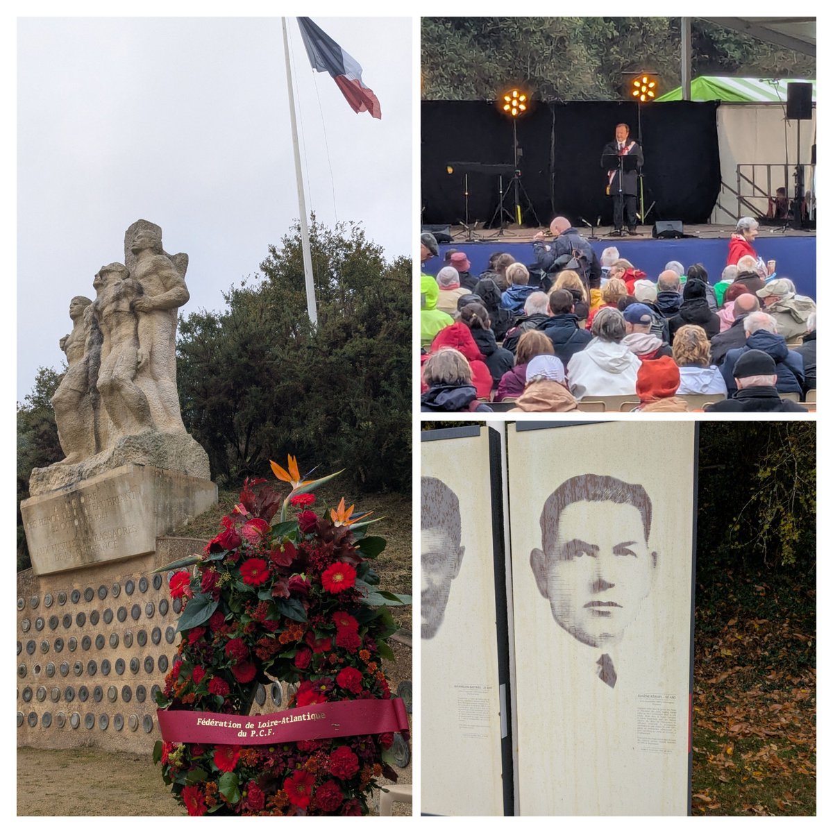 OrvaultPcf's tweet photo. 🚩 En ce 22 octobre, n'oublions pas!

Les militant-e-s #PCF étaient présents ce week-end à #Châteaubriant pour honorer les 27 fusillés communistes et syndicalistes en octobre 1941!✊

#devoirdemémoire #résistance #CGT #PCF44 #loireatlantique #hommage #kerivel #AMRC #Grenier https://t.co/qV0DM2OK5Z