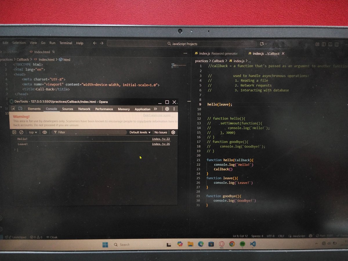 xavia_47's tweet image. So, today I studied Callback and forEach() and tbh I don't really get it😔💔
The WiFi hasn't been working so I've been using YT videos —BroCode's #JavaScript playlist I had already downloaded since
Day 11 of the #100daysofcodingchallenge
