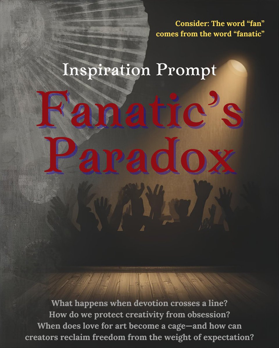 newpages's tweet image. When does passion become obsession?
This week’s prompt: The Fanatic’s Paradox. Explore admiration that turns suffocating—whether for a person, a genre, or an idea.

Subscribe to our newsletter for weekly inspo!

#WritingPrompt #AmWriting #CreativeFreedom newpages.com/blog/writing-p…