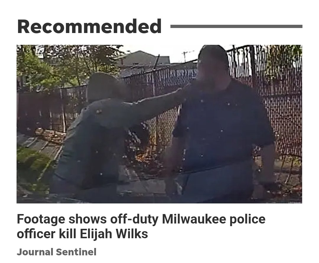 Fantastic headline <a href="/jsonlinemke/">JS Online Milwaukee</a>...  not a word about the suspect pulling a gun on the off duty officer or hitting him with the gun or even the shooting bring justified (by the family of the deceased).  Be better!  <a href="/bgalsWI/">Brett Galaszewski</a> <a href="/mkegop/">Republican Party of Milwaukee County</a> <a href="/DanODonnellShow/">Dan O'Donnell</a>