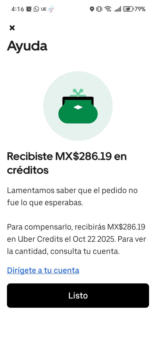 VerdiMalva's tweet photo. @Uber_MEX Hola, se supone que el reembolso de mi pedido que nunca llegó iban a dármelo en créditos y ahora no puedo pedir mi comida por qué tengo la cuenta pendiente del pedido que no llego pero tampoco tengo los créditos para pagarla y pedir https://t.co/YrS7CePjpq