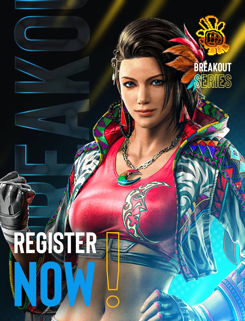 🚨Friendly reminder that registration for tonight's TEKKEN 8 event will close at 7:20pm EST. 🚨

🎙️Blessing the mic tonight:
<a href="/lucifgcmma/">MTS | BES Luci @ Hip-HopKick 2025</a>, @TK_Gram, @TheMrLeapFrog, &amp; <a href="/Ubl267/">Ubl🏳️‍🌈</a> 

🖋️ Sign Up: start.gg/BreakoutT8

Bracket/Stream starts at 8pm EST

⬇️TUNE IN ⬇️