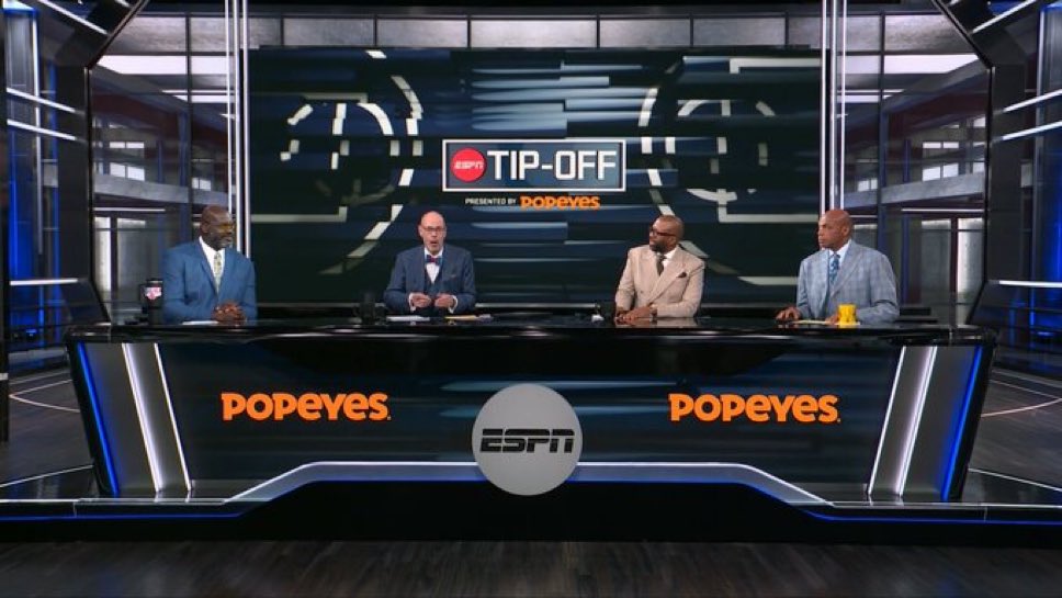 So weird but so good to see Inside the NBA have a home on ESPN. 

We didn’t realize how good TNT had it until it was gone. The best music, play by play guys, and production quality in its NBA coverage.  

So happy this show lives on. Just please don’t ruin it.