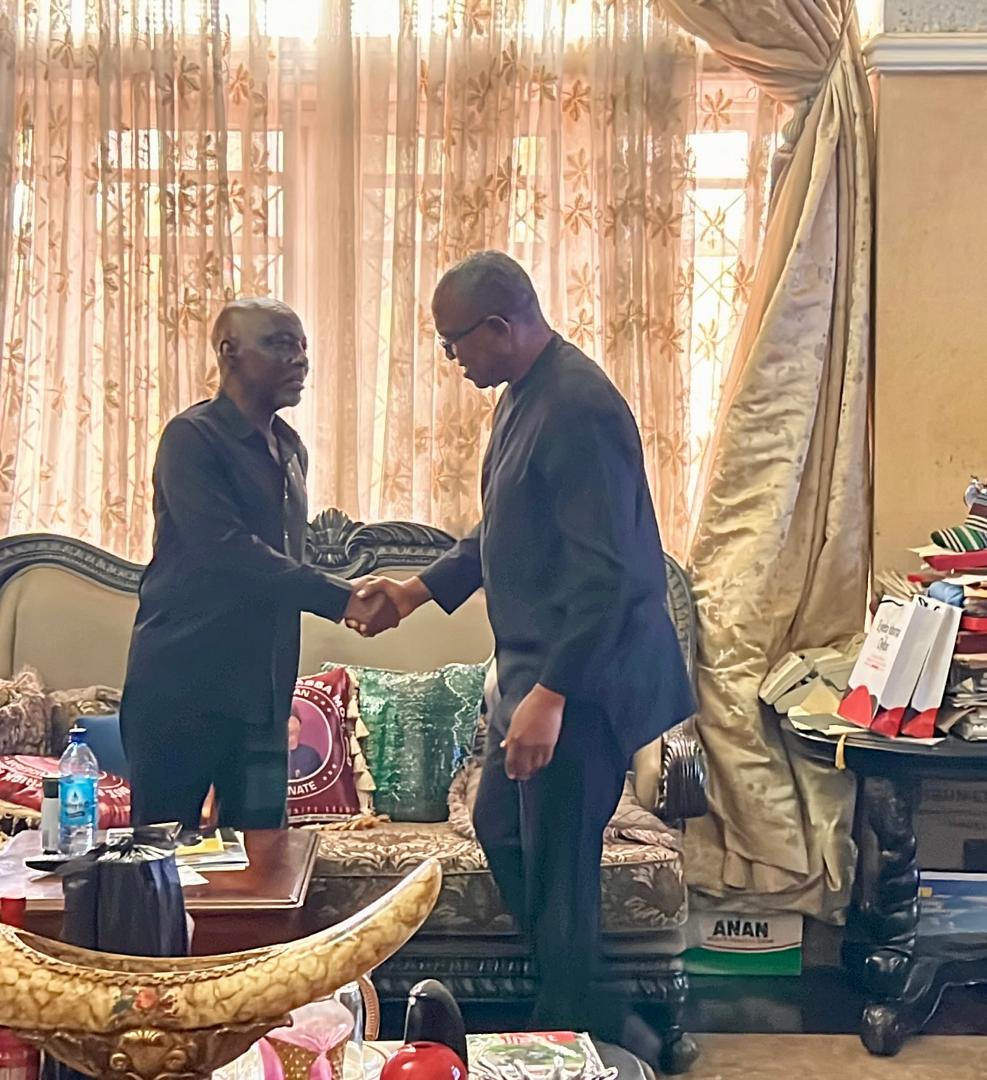 Peter Obi (@peterobi) on Twitter photo Today, I paid a condolence visit to the Senate Minority leader, Senator Patrick Abba Moro, at his residence to commiserate with him and his family over the tragic loss of his beloved son, Victor Moro, and his grandson.
I conveyed my deepest sympathies and prayers to him, asking Today, I paid a condolence visit to the Senate Minority leader, Senator Patrick Abba Moro, at his residence to commiserate with him and his family over the tragic loss of his beloved son, Victor Moro, and his grandson.
I conveyed my deepest sympathies and prayers to him, asking