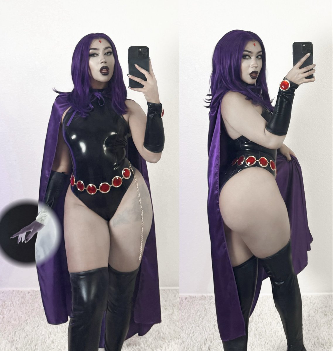 frizzyimposter's tweet photo. My raven cosplay 🐦‍⬛💜 https://t.co/vuXpKEeuvq