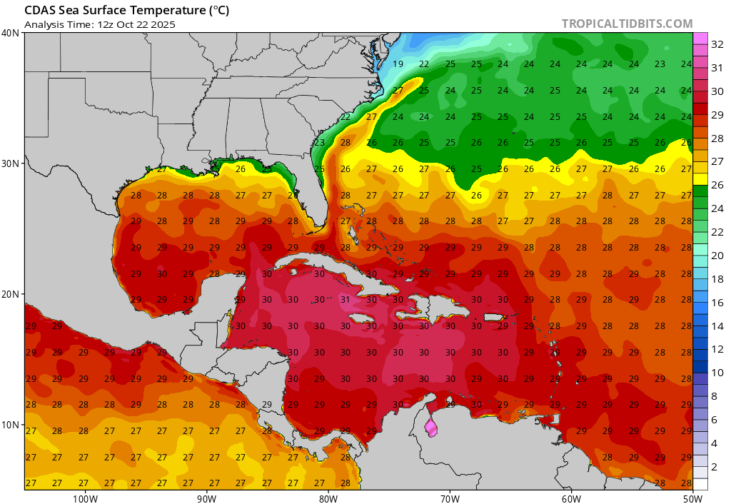 We will see explosive intensification of #Melissa when or if it gets southwest of Jamaica. This is basically the same environment of how Milton blew up but even better.

200 MB shear decreases and it forms its own cyclonic environment, strong shear to the north sets the stage for