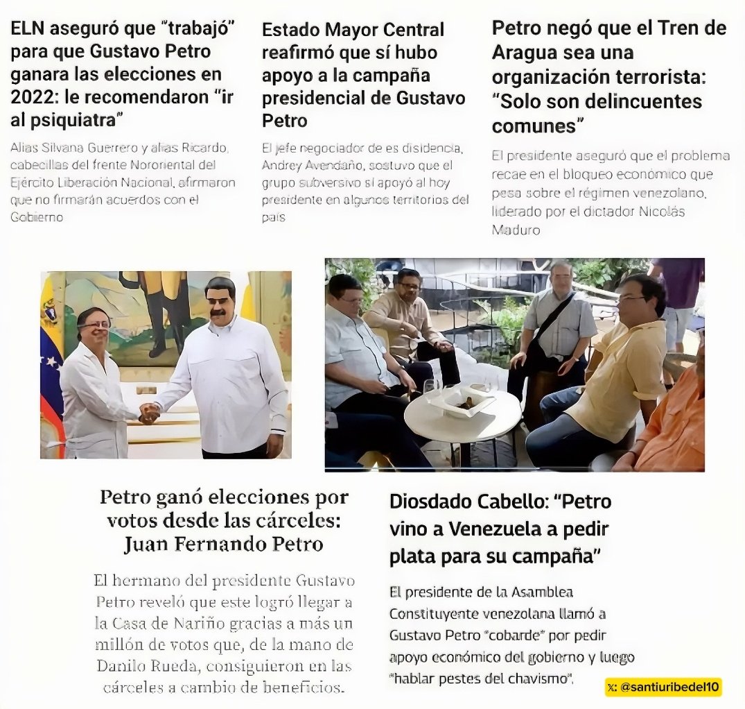 santiuribedel10's tweet image. Que manda a decir Gustavo Petro que el no es ningún narcotráficante:

- El ELN (grupo narcotráficante) asegura que trabajó para que Petro ganara la presidencia.

- Las FARC (grupo narcotráficante) dicen que apoyaron la campaña de Petro a la presidencia.

- Juan Fernando Petro…