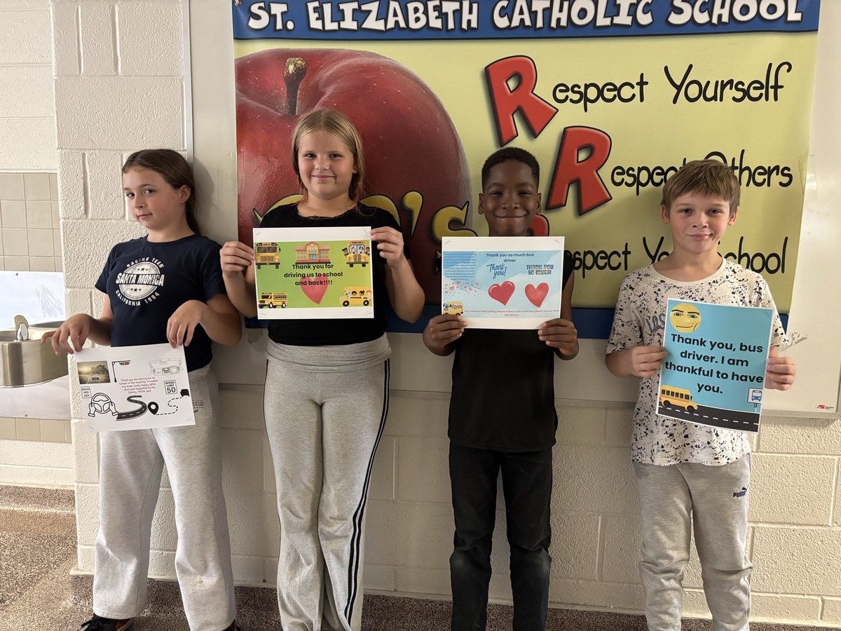 We made Thank You Posters for our school bus/van drivers for School Bus Driver Appreciation Day! <a href="/StElizabethOCSB/">St. Elizabeth School</a> ♥️ 🦅