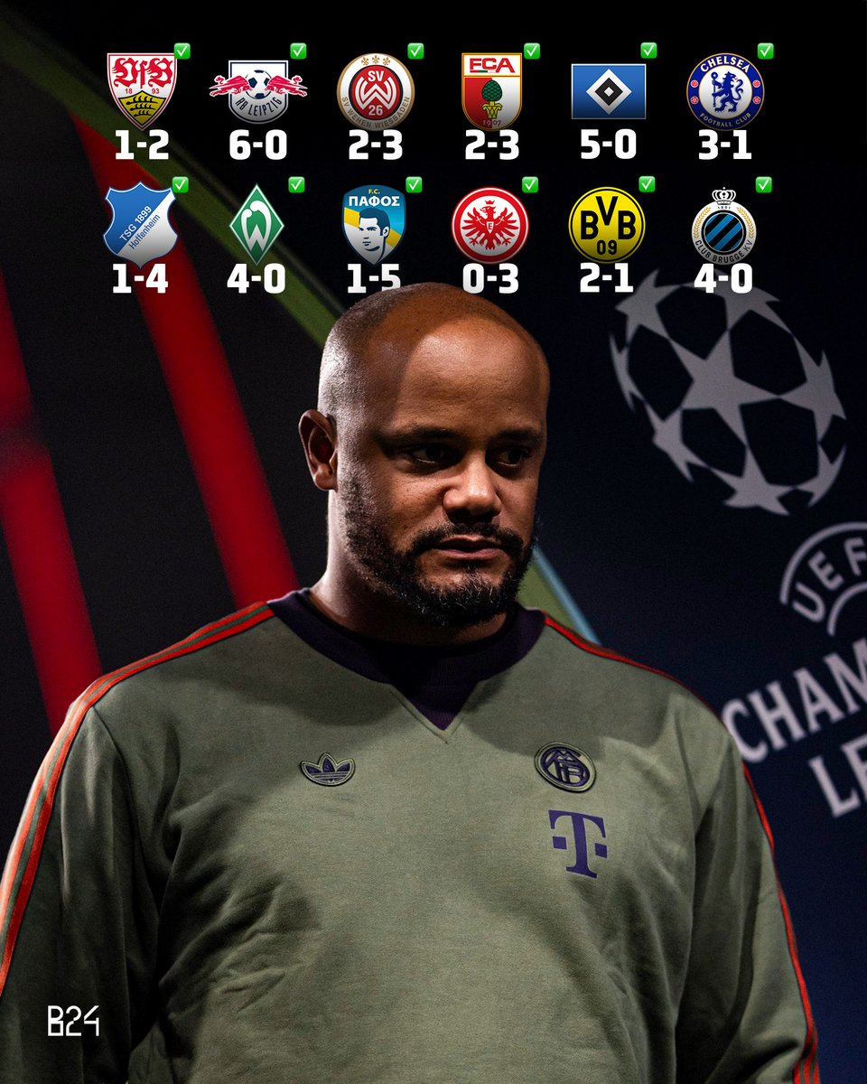 Bayern está a fazer história e é a primeira equipa alemã de 𝐬𝐞𝐦𝐩𝐫𝐞 a começar a época com 12 vitórias consecutivas 🤯